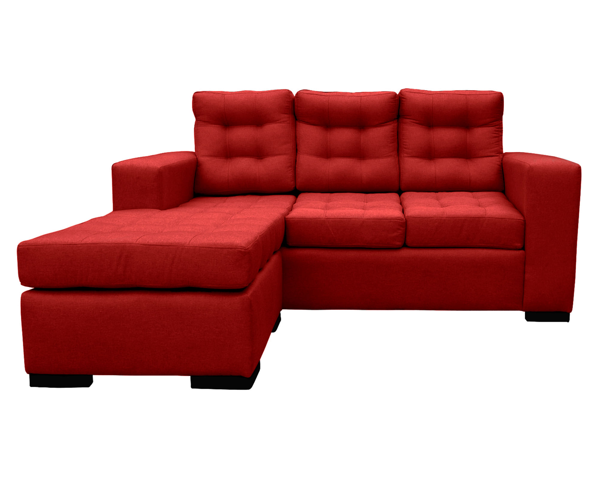 Sofás Home Seccional 3 cuerpos Antu chenille rojo