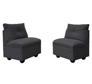 Set 2 butacas 1 cuerpo Mateo chenille PP grafito