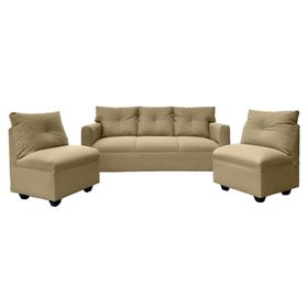 Juego de living 5 cuerpos Mateo chenille PP beige