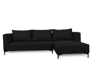 Seccional 3 cuerpos Suria chenille negro