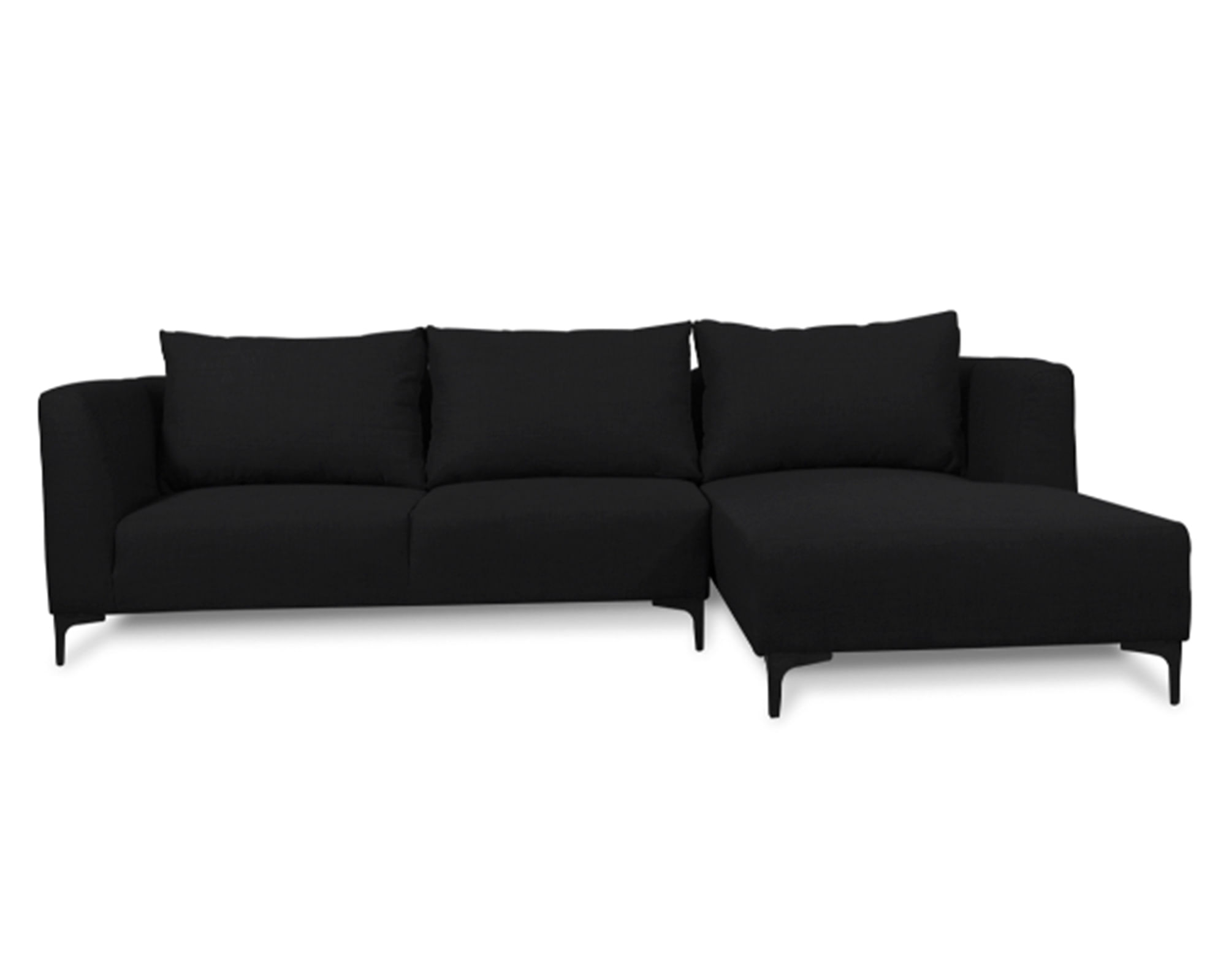 Sofás Home Seccional 3 cuerpos Suria chenille negro