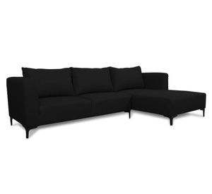 Seccional 3 cuerpos Suria chenille negro