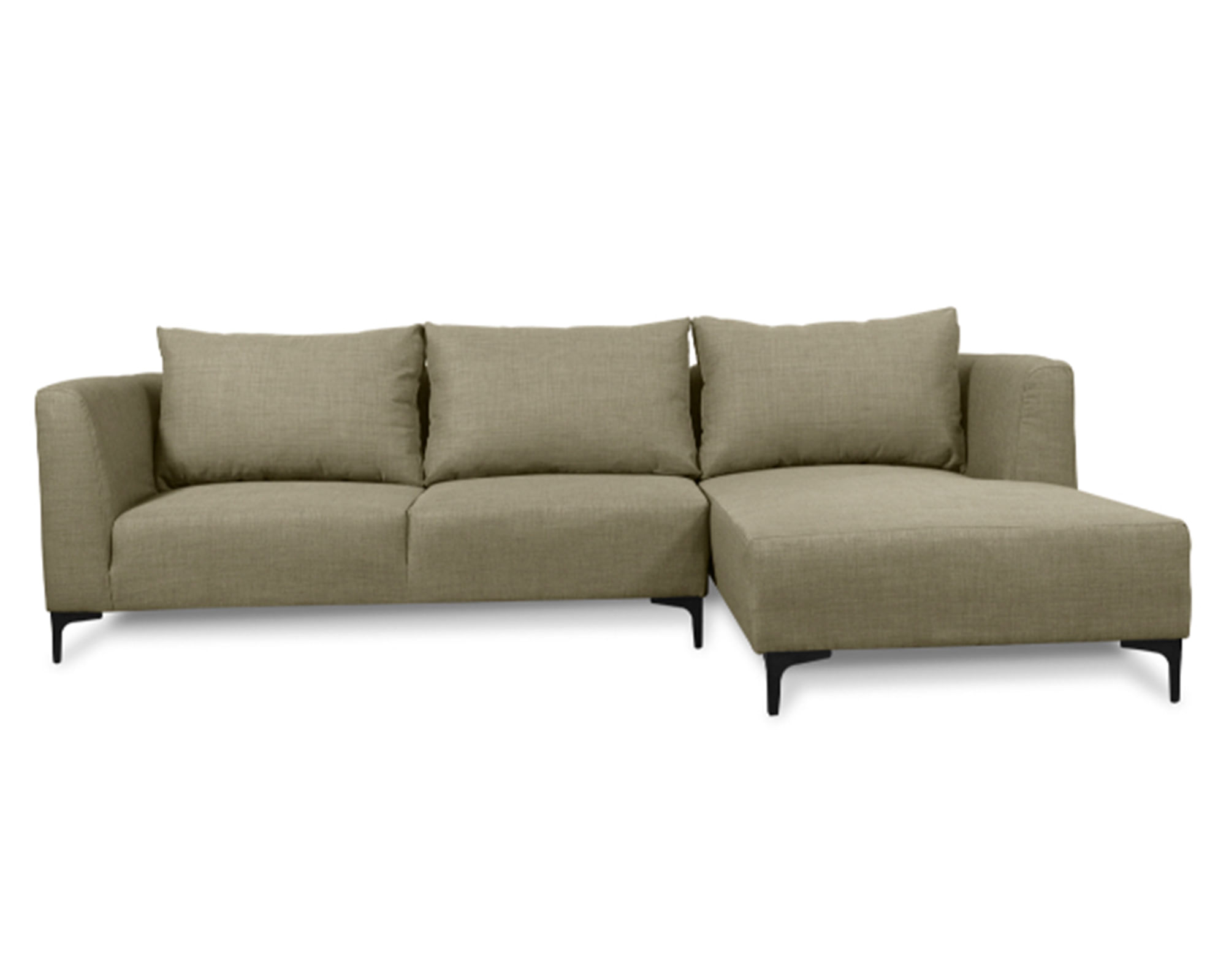 Sofás Home Seccional 3 cuerpos Suria chenille beige