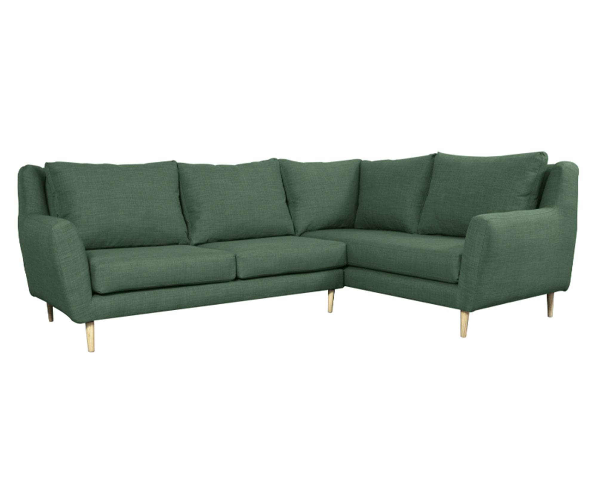 Sofás Home Seccional 3 cuerpos Lenora chenille verde
