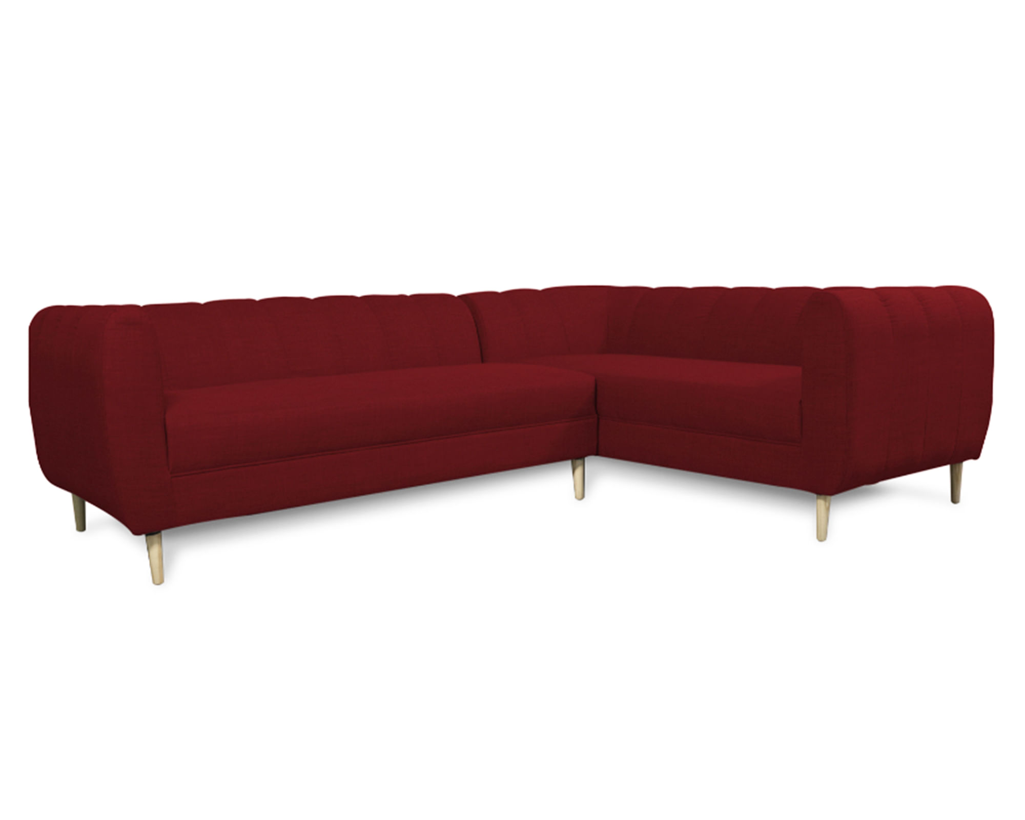 Sofás Home Seccional 3 cuerpos Lynette chenille rojo