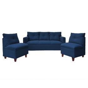 Juego de living 5 cuerpos Mateo chenille PM azul