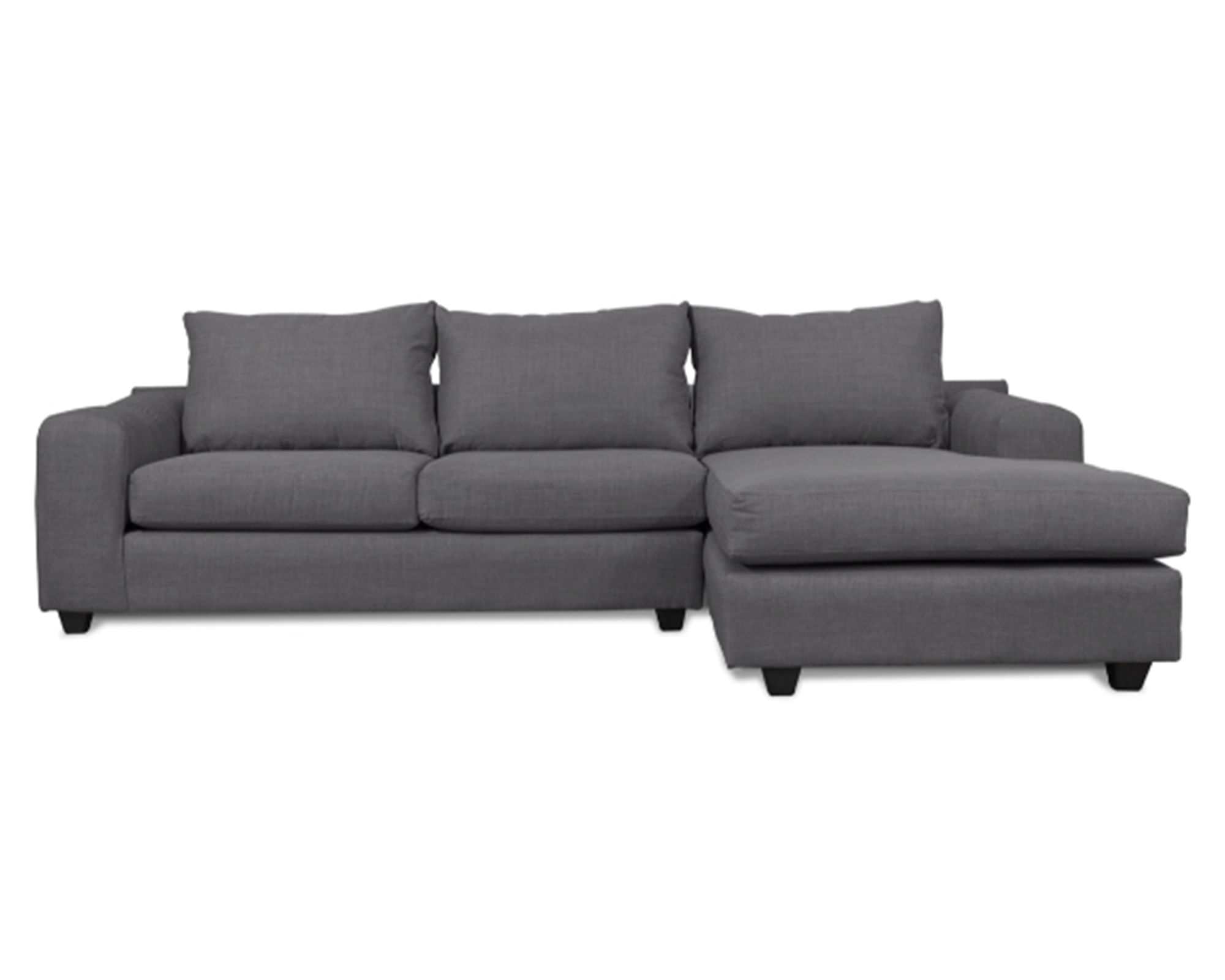Sofás Home Seccional 3 cuerpos Kandra chenille gris