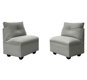 Set 2 butacas 1 cuerpo Mateo chenille PP gris