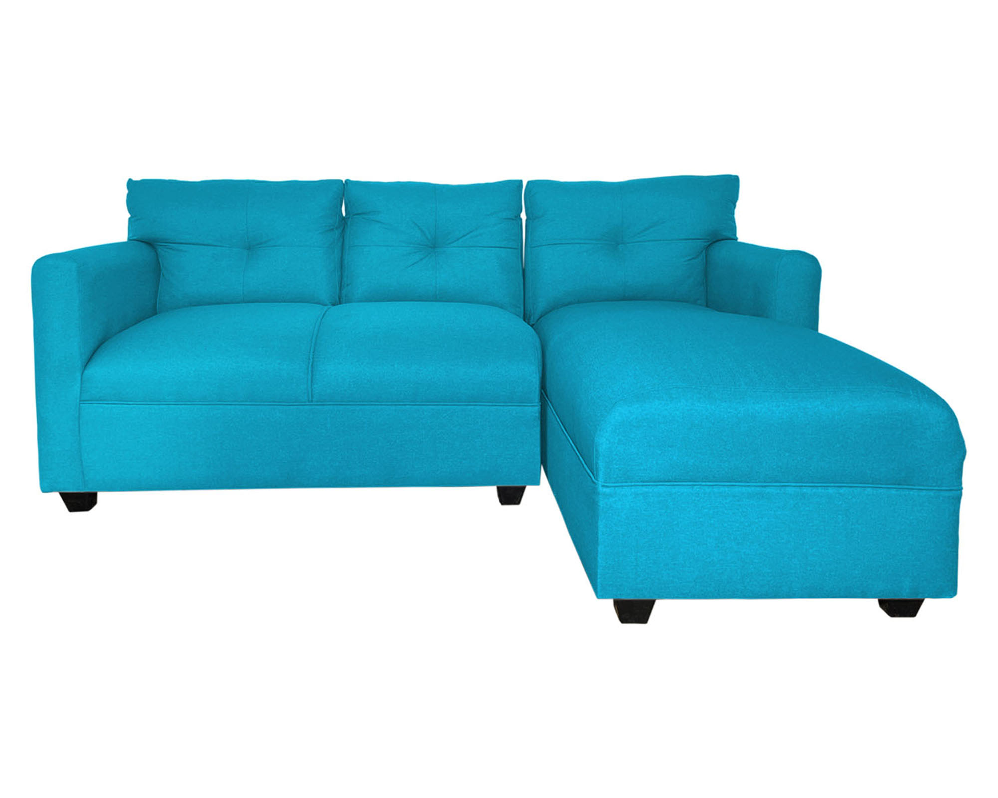 Sofás Home Seccional 3 cuerpos Mateo chenille turquesa