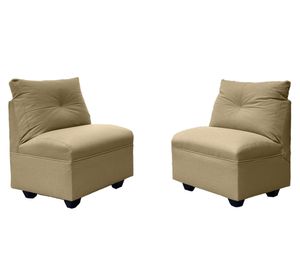 Set 2 butacas 1 cuerpo Mateo chenille PP beige