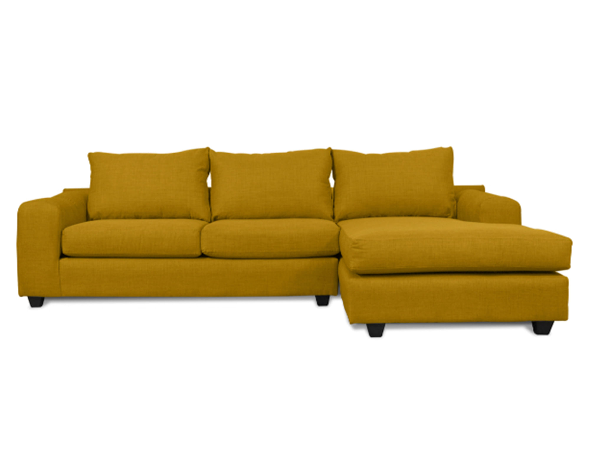 Sofás Home Seccional 3 cuerpos Kandra chenille ambarino