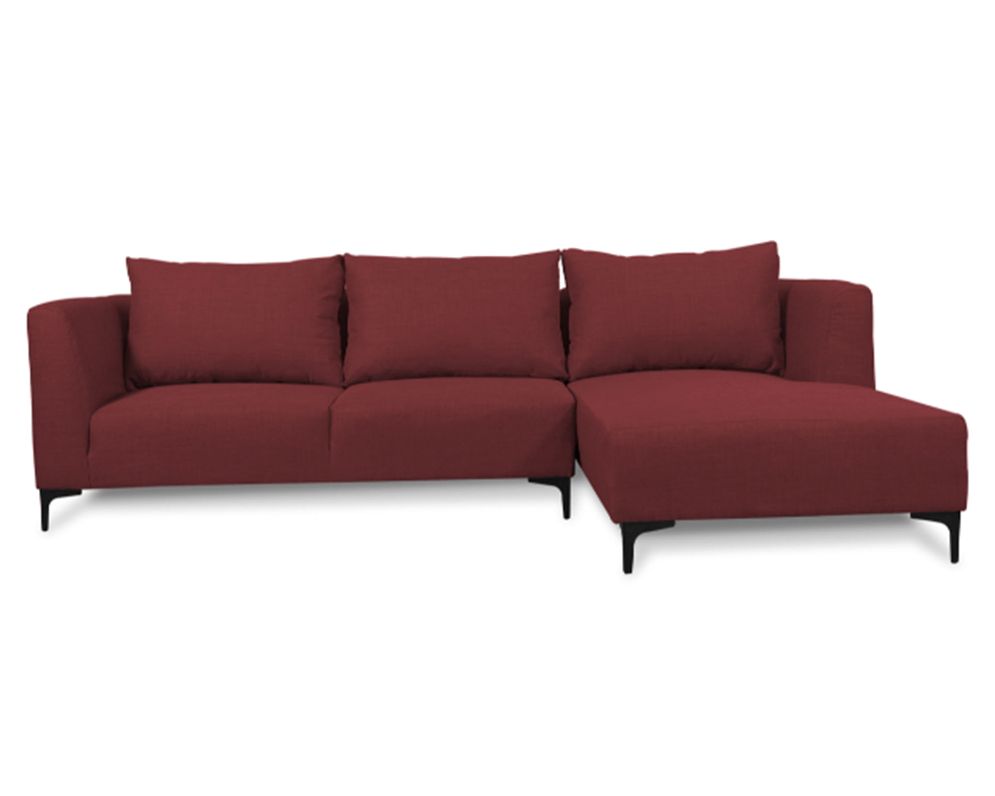 Sofás Home Seccional 3 cuerpos Suria chenille rojo