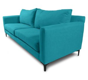 Sofá 3 cuerpos Alanna chenille turquesa
