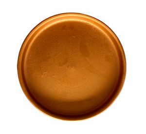 Macetero cilindro crema con plato dorado S 13x13 cm