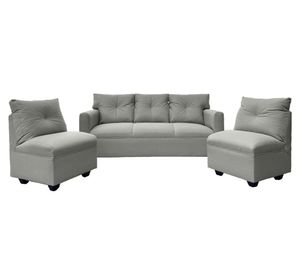 Juego de living 5 cuerpos Mateo chenille PP gris