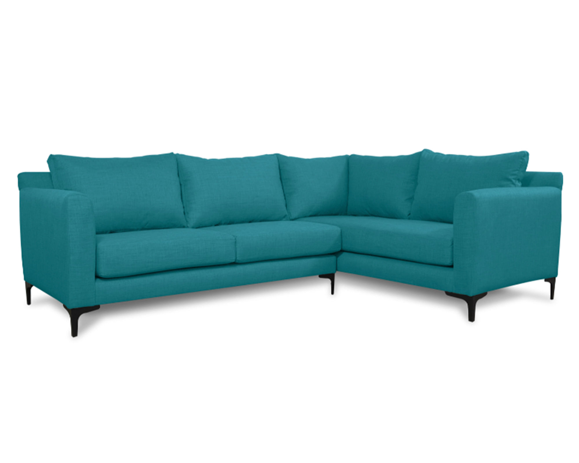 Sofás Home Seccional 3 cuerpos Alanna chenille turquesa