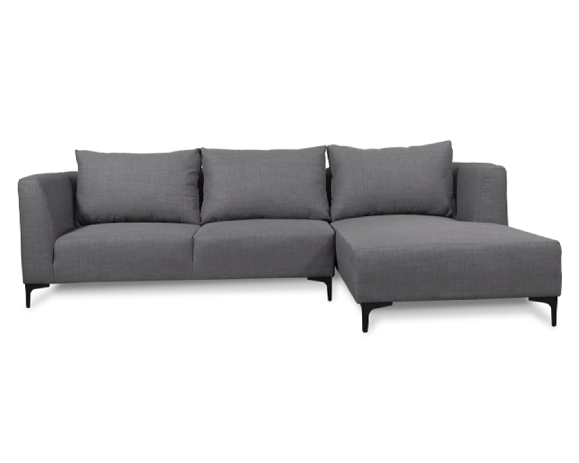 Sofás Home Seccional 3 cuerpos Suria chenille gris