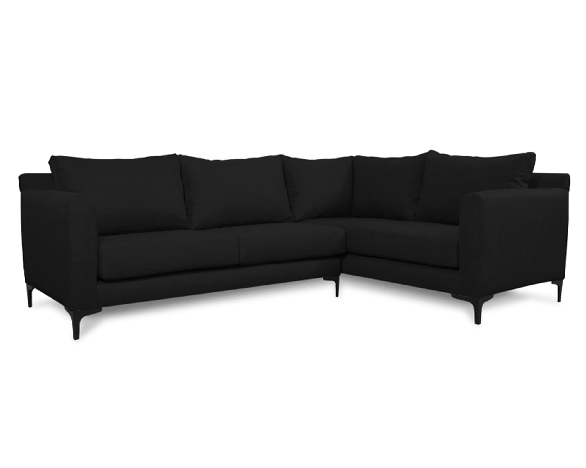 Sofás Home Seccional 3 cuerpos Alanna chenille negro