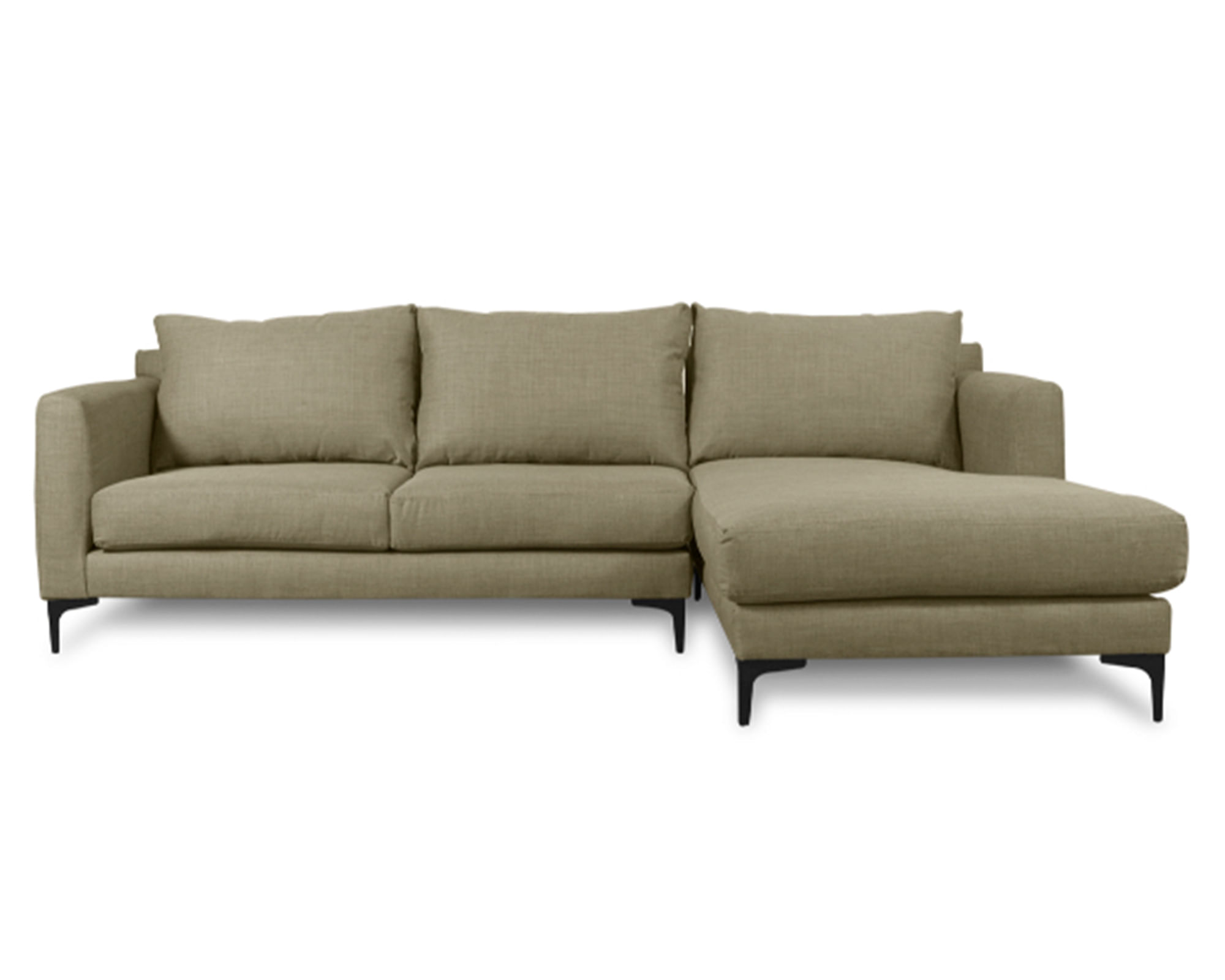 Sofás Home Seccional 3 cuerpos Kaile chenille beige