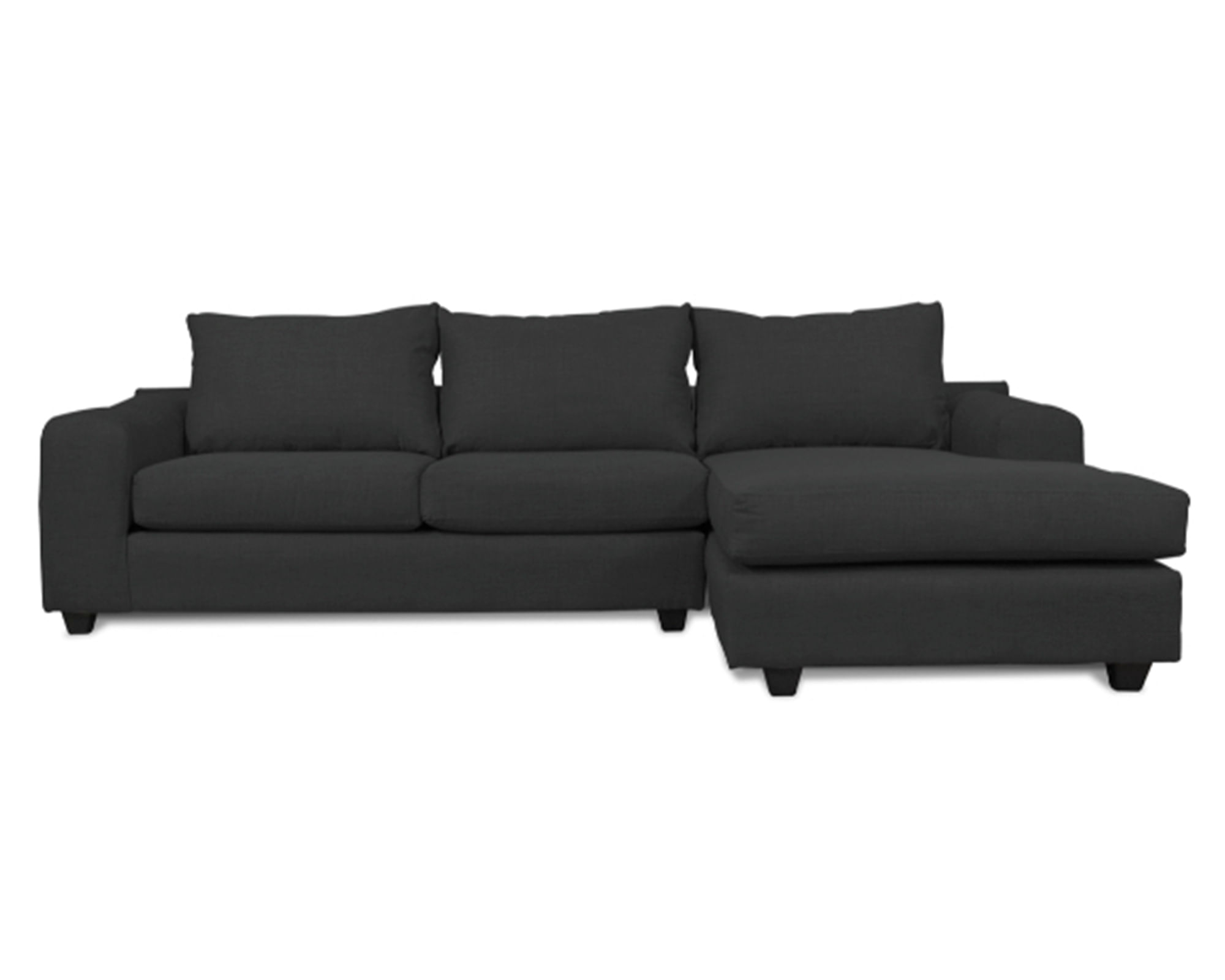 Sofás Home Seccional 3 cuerpos Kandra chenille grafito
