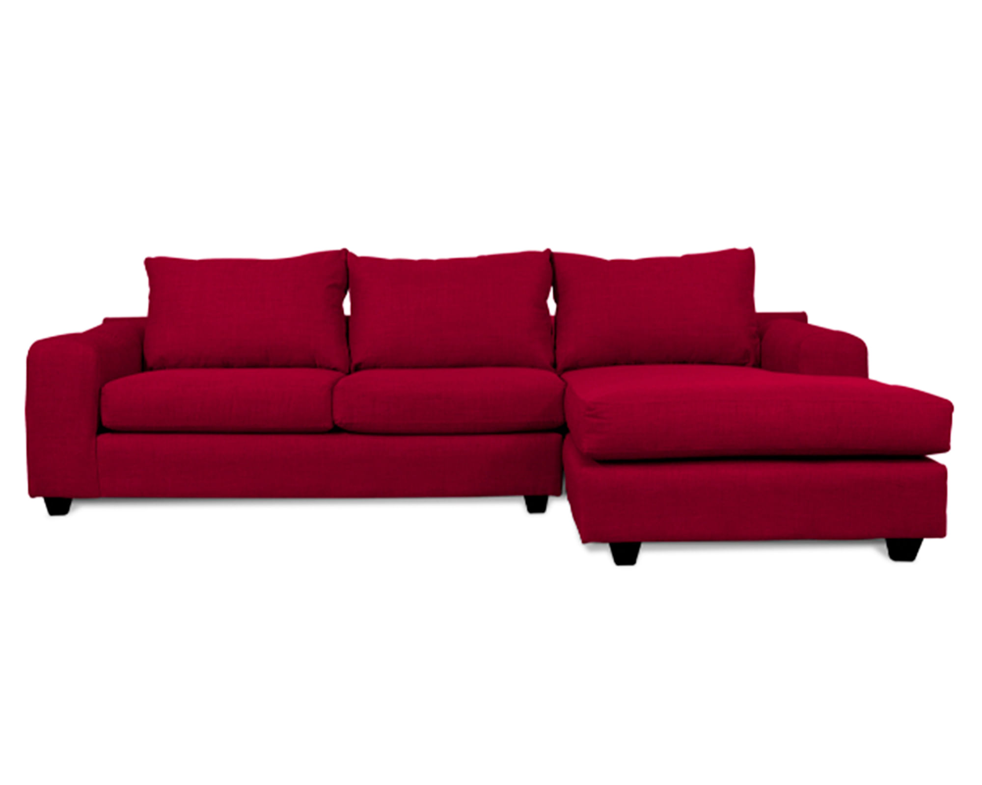 Sofás Home Seccional 3 cuerpos Kandra chenille rojo