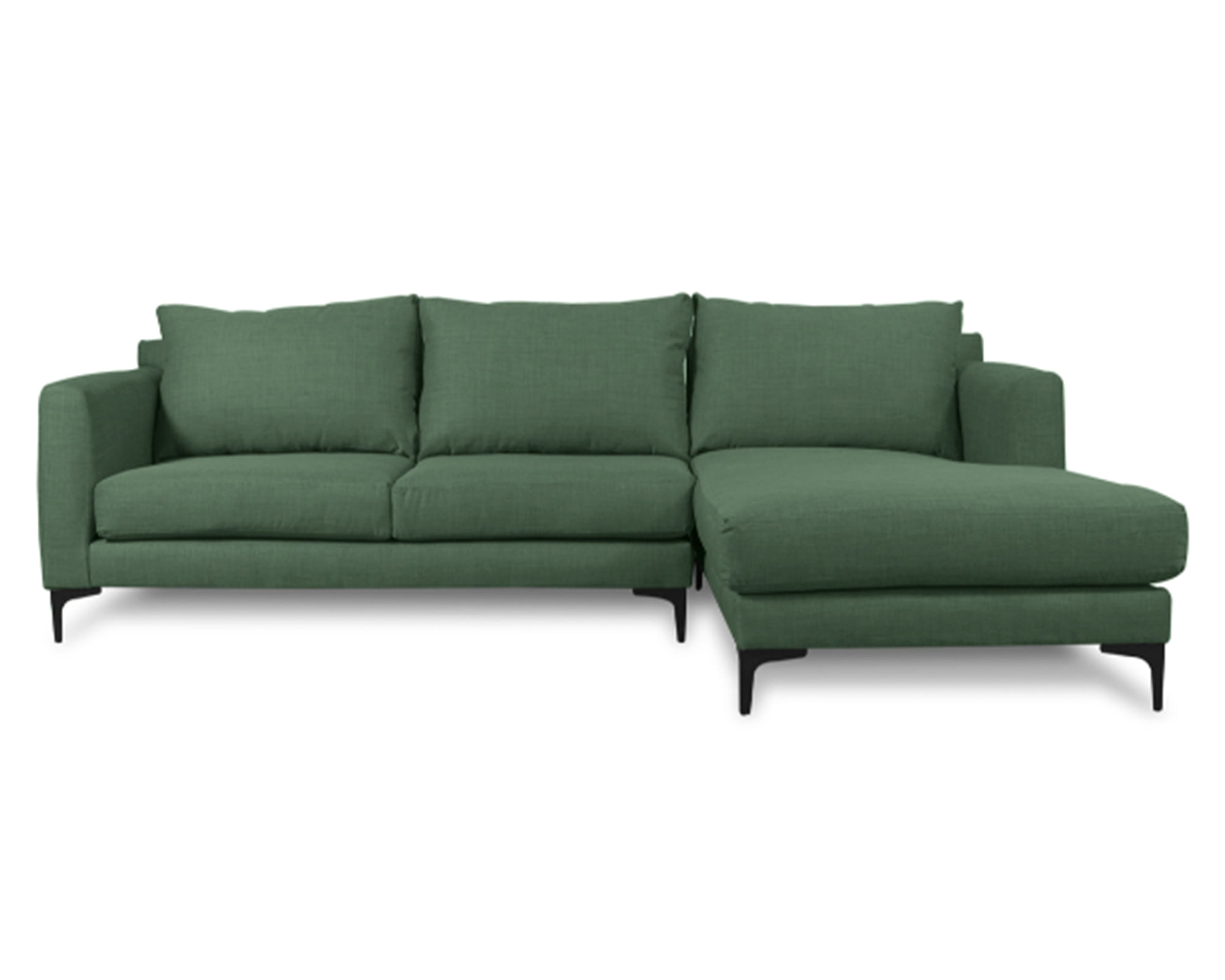 Sofás Home Seccional 3 cuerpos Kaile chenille verde