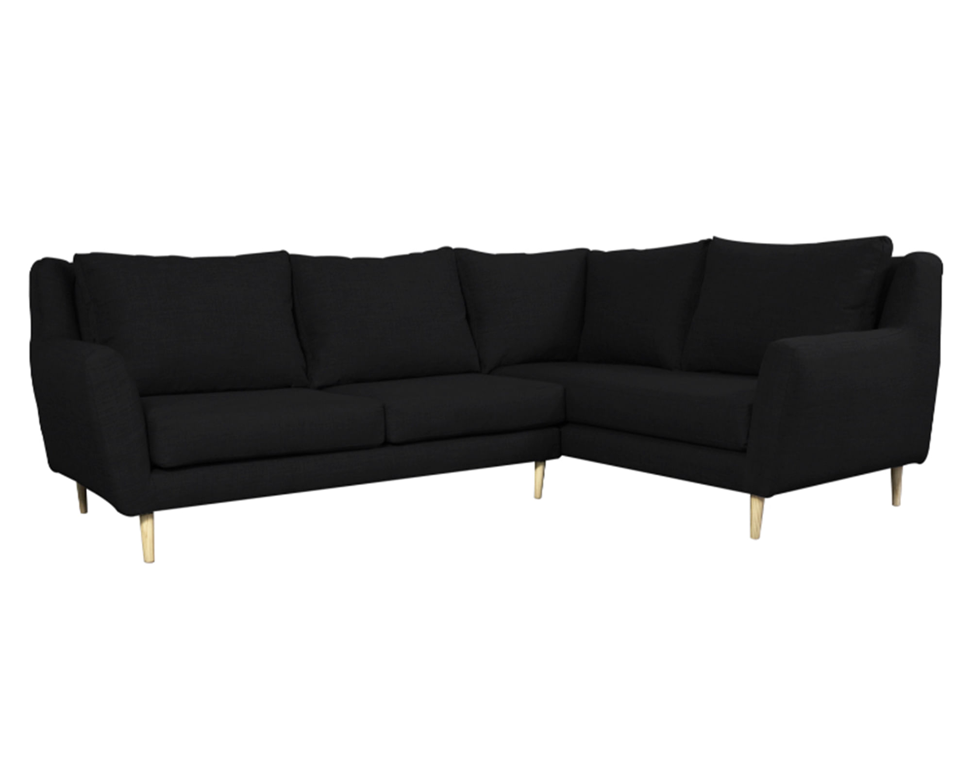 Sofás Home Seccional 3 cuerpos Lenora chenille negro