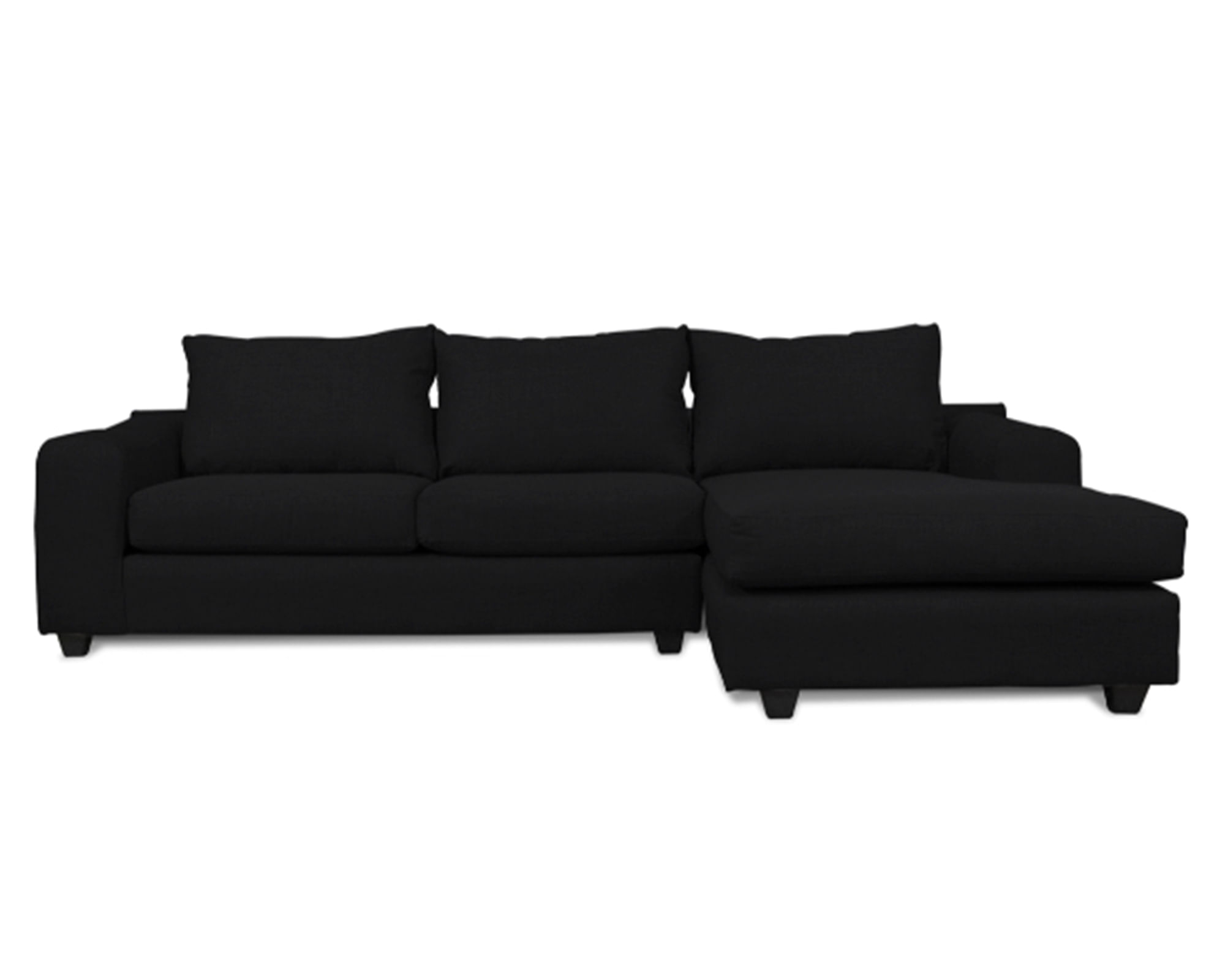 Sofás Home Seccional 3 cuerpos Kandra chenille negro
