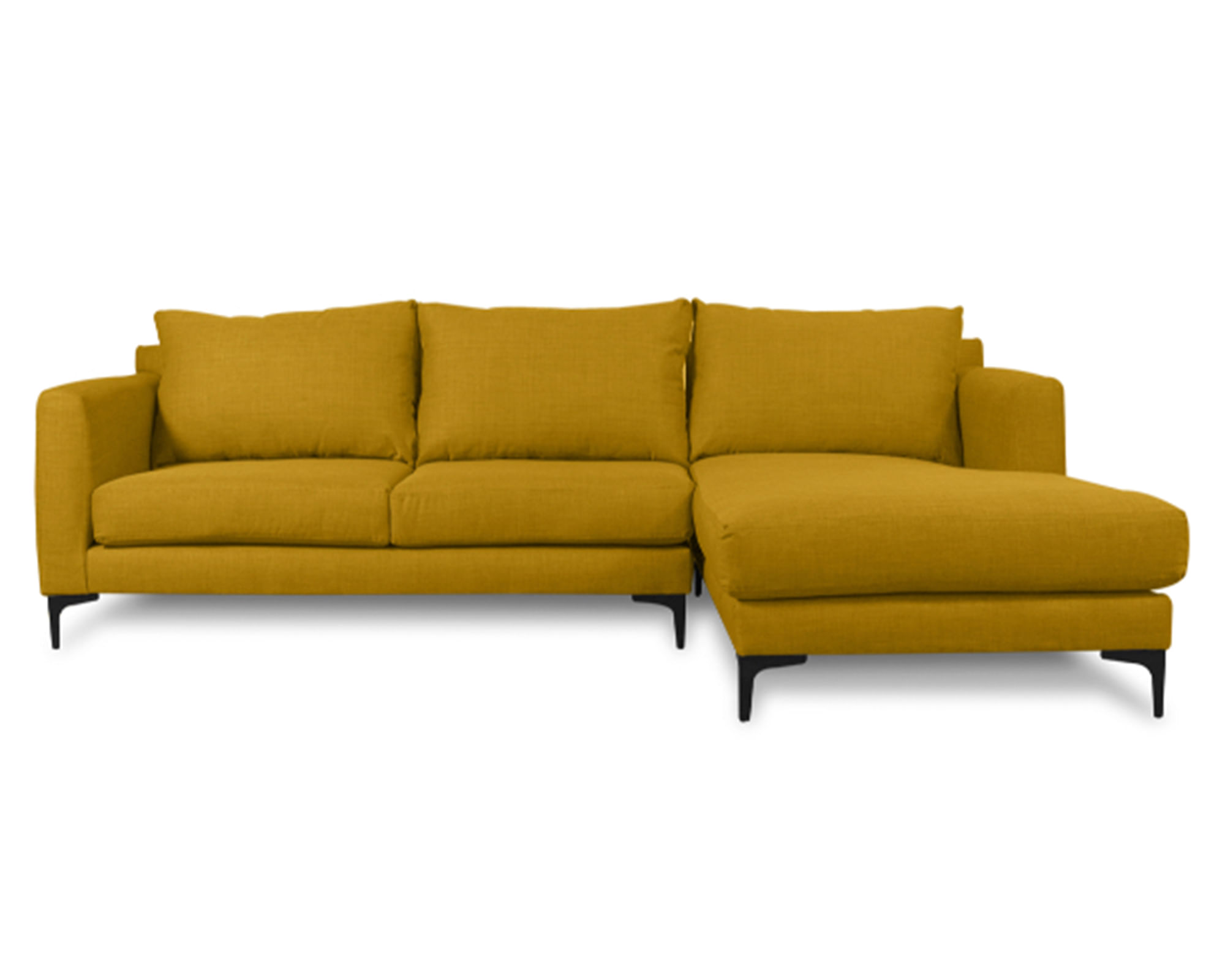 Sofás Home Seccional 3 cuerpos Kaile chenille ambarino