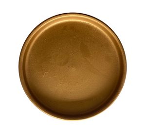 Macetero cilindro grafito con plato dorado S 13x13 cm