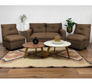Juego de living 4 cuerpos Mateo chenille PP café