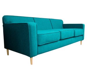 Sofá 3 cuerpos Lilen chenille turquesa