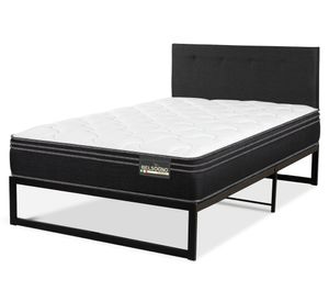 Cama metálica Iron Smart Belsogno Premium 1.5 plazas + respaldo black