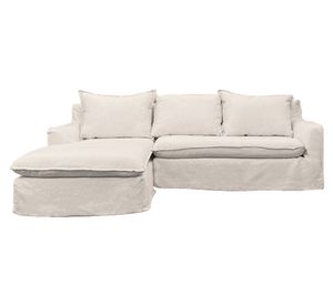 Seccional 3 cuerpos Queule lino blanco hueso