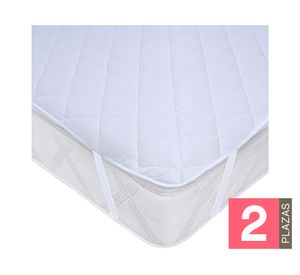 Cubre Colchón 2 plazas Elasticado blanco