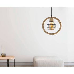 Lámpara colgar E27 1L estilo Rústico circular