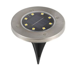 Estaca solar LED 2W 1L luz cálida plateado 2 unidades