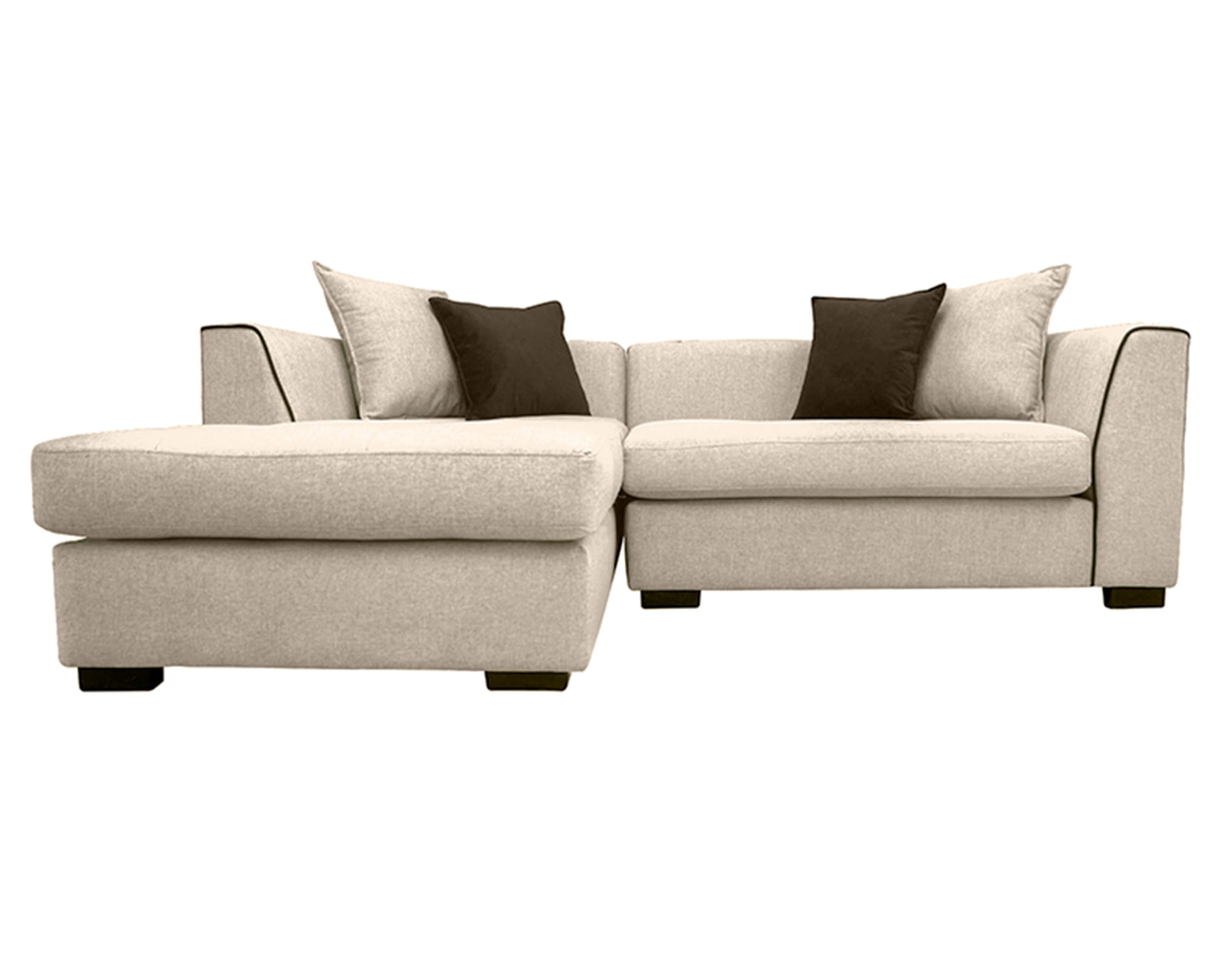 Sofás Home Seccional 3 cuerpos Valencia chenille beige