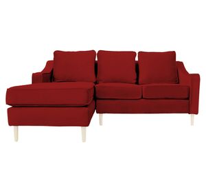 Sofá seccional 3 cuerpos Barcelona felpa rojo