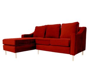 Sofá seccional 3 cuerpos Barcelona felpa rojo