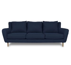 Sofá 3 cuerpos Lenora chenille azul