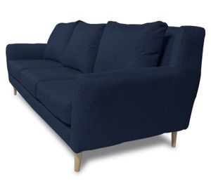 Sofá 3 cuerpos Lenora chenille azul