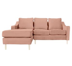 Seccional 3 cuerpos Barcelona felpa palo rosa