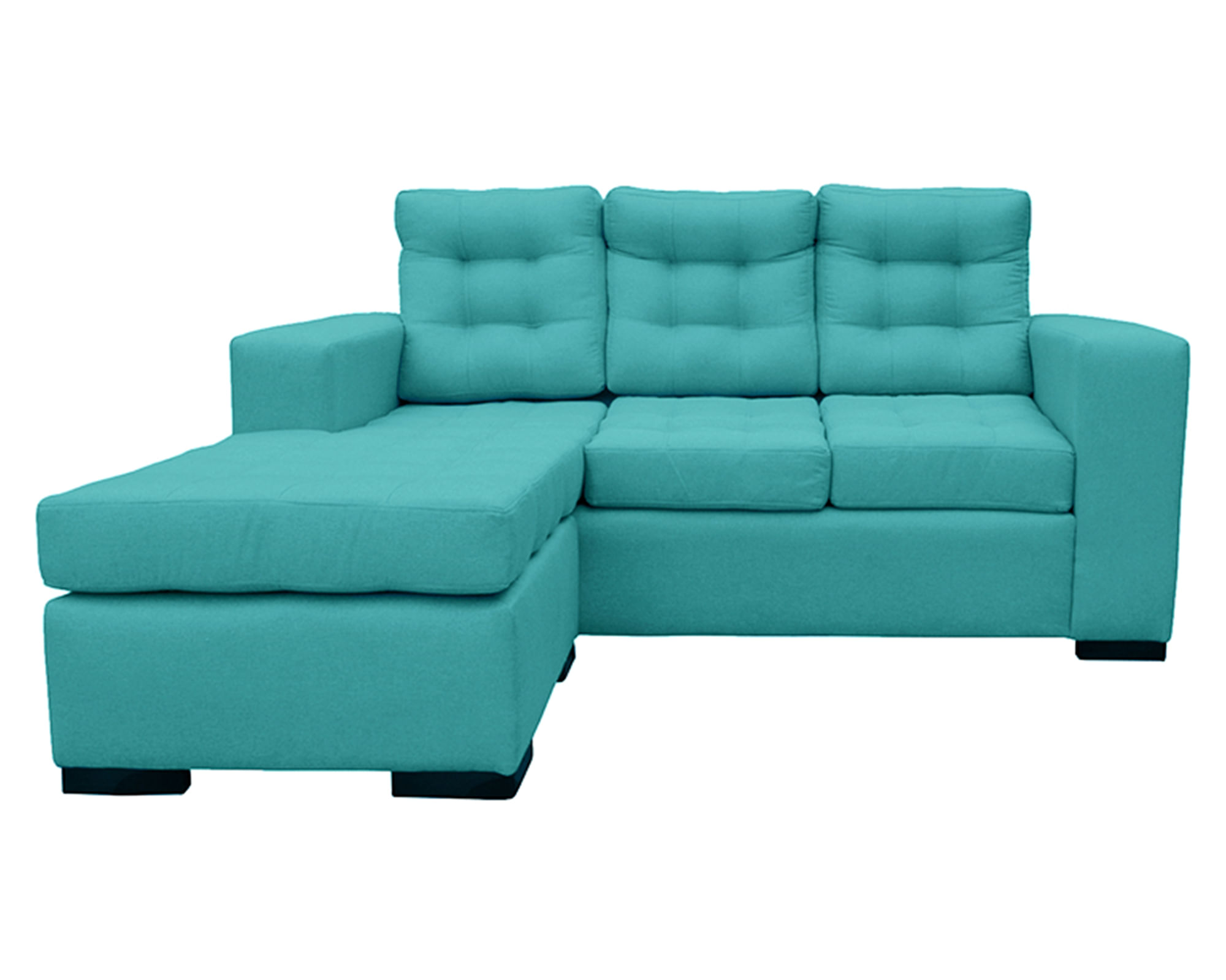 Sofás Home Seccional 3 cuerpos Antu chenille turquesa