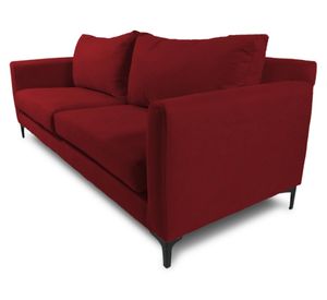 Sofá 3 cuerpos Alanna chenille rojo