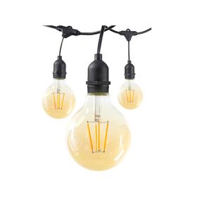 Guirnalda luces E27 Cálida 10 Ampolletas negro