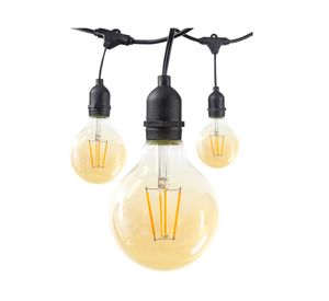 Guirnalda luces E27 Cálida 10 Ampolletas negro