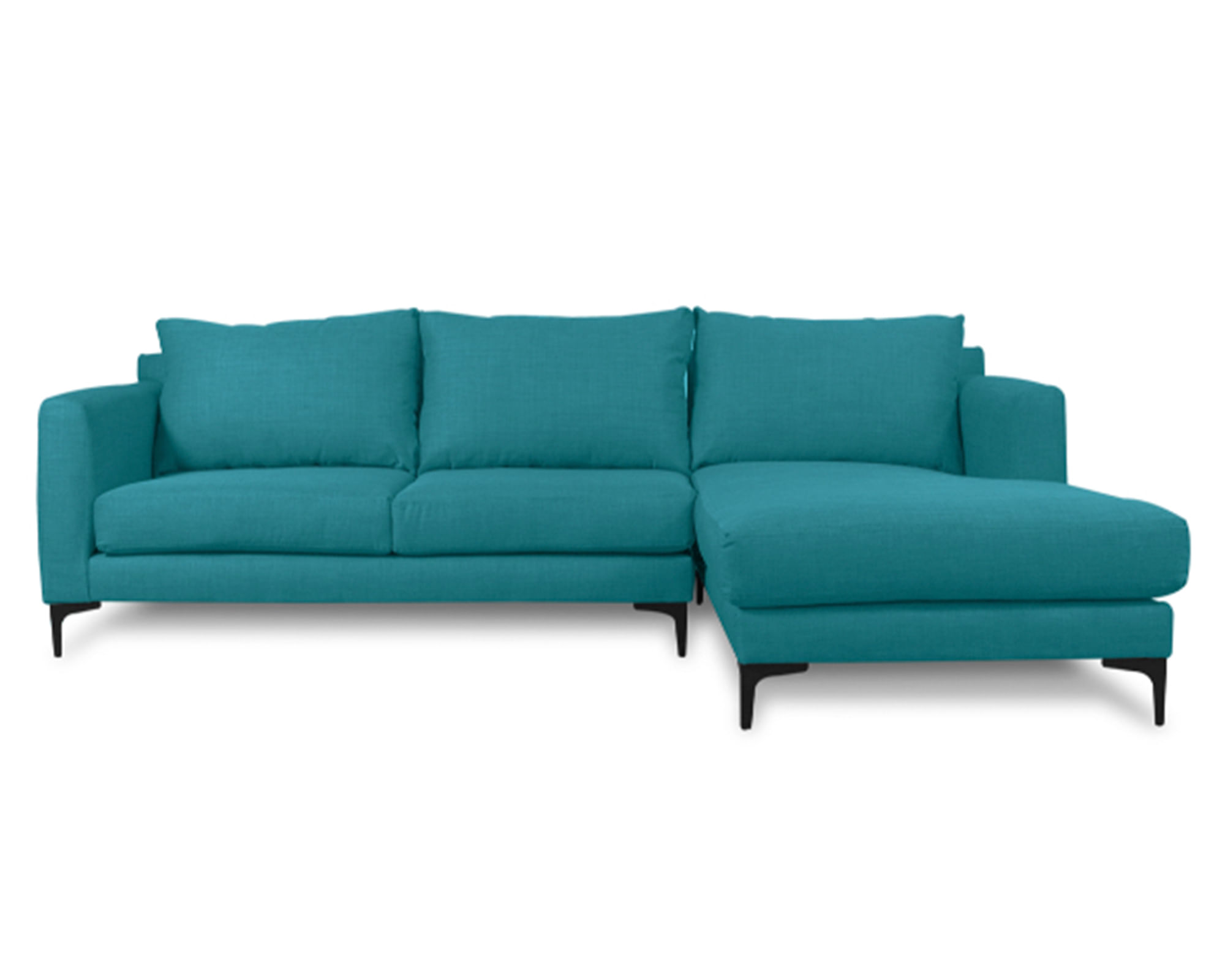 Sofás Home Seccional 3 cuerpos Kaile chenille turquesa