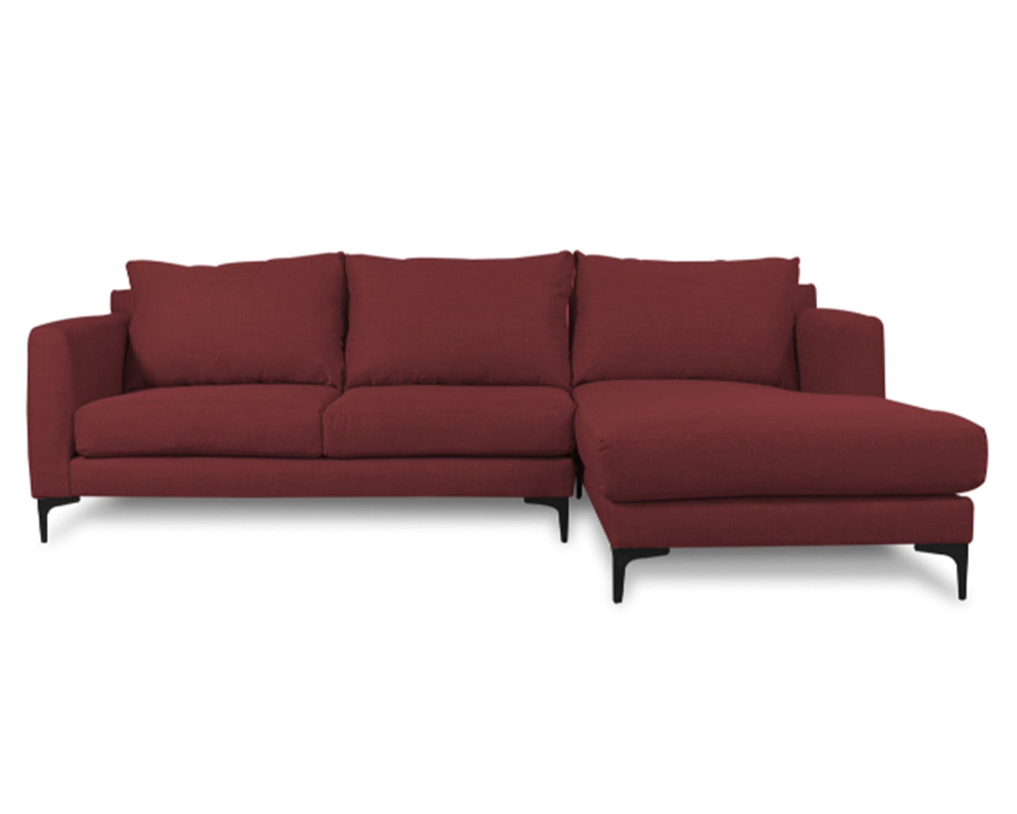 Sofás Home Seccional 3 cuerpos Kaile chenille rojo