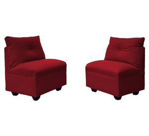 Set 2 butacas 1 cuerpo Mateo chenille PP rojo